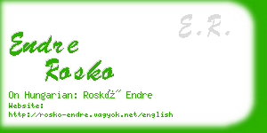 endre rosko business card